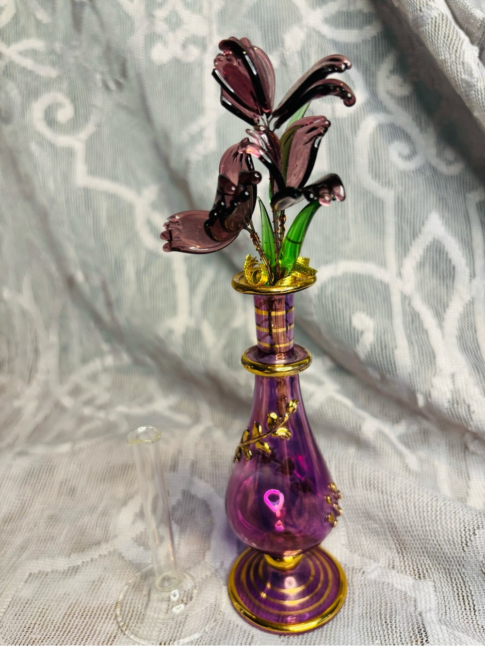 Egyptian Crystal Flowers & Vase
